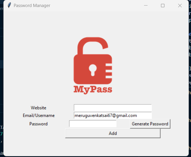 Tkinter Password Manager